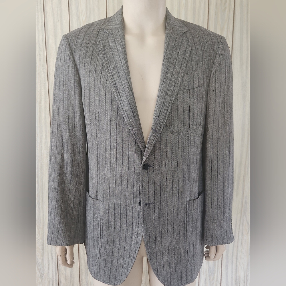 Varvatos sport coat 42 men grey linen wool